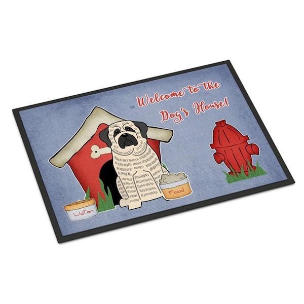 Carolines Treasures Dog House Collection Mastiff Brindle White Indoor or Outdoor Mat, 18 x 0.25 x 27 in. BB2770MAT - main